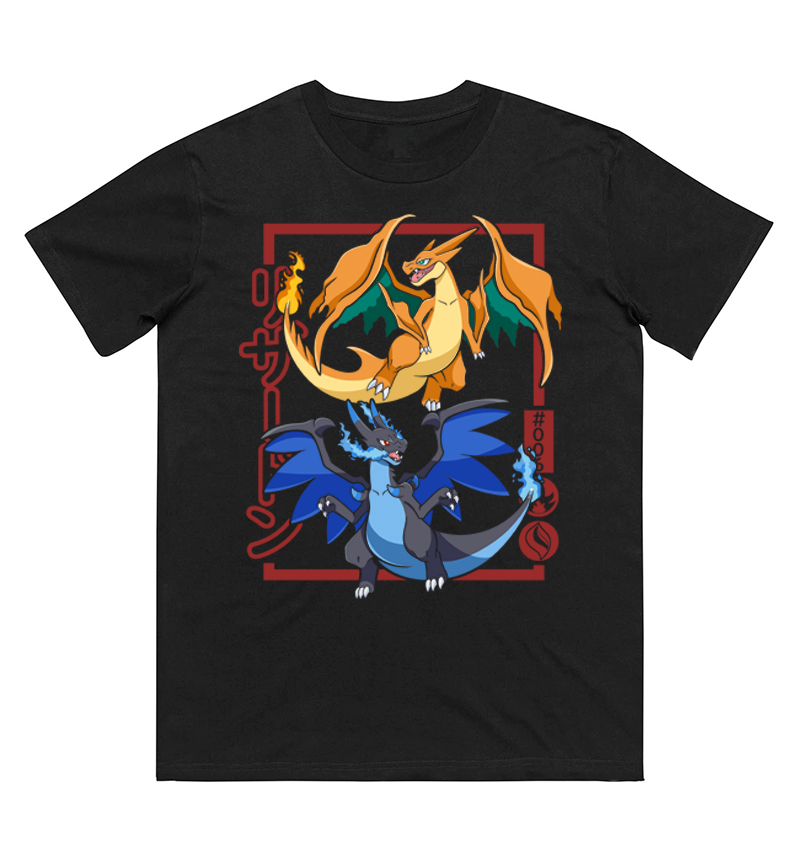 Women Fashion Evolution - T-shirt imprimé Pokémon Évolution de Charizard