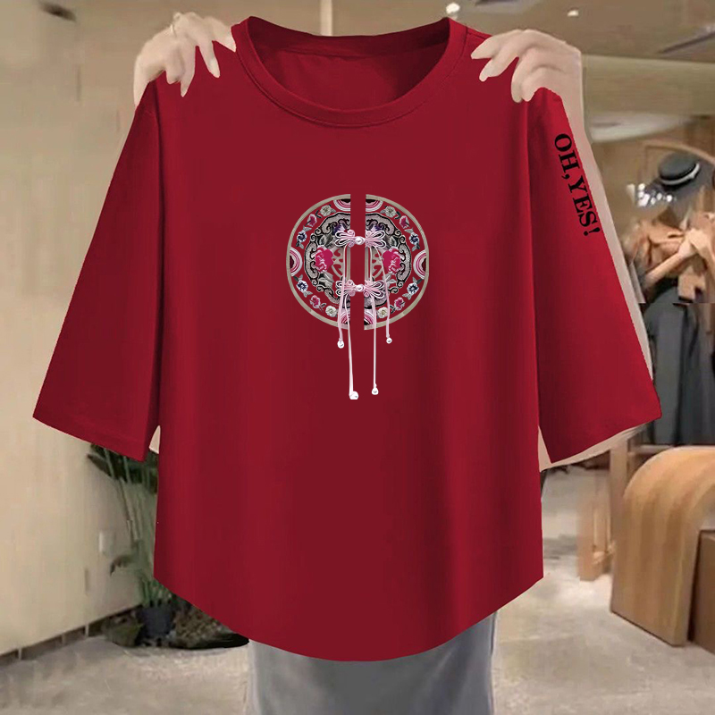 Women Fashion Over 40 - T-shirt décontracté amincissant à manches trois-quarts