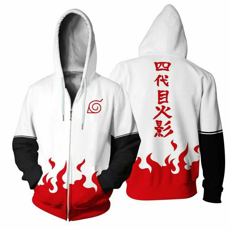 Women'S Fashion Zip Hoodie - Sweat à capuche zippé Naruto 4th