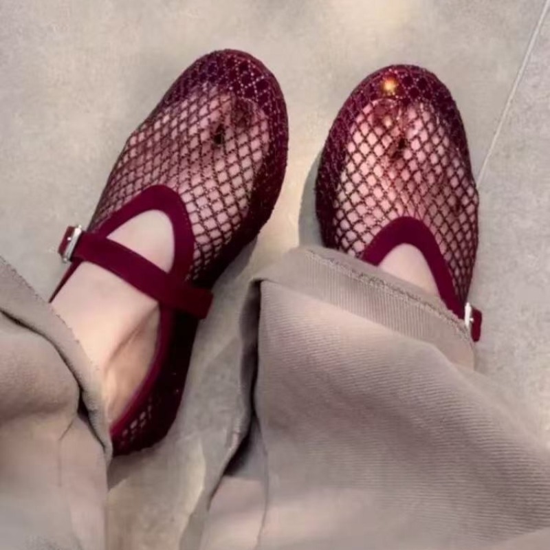 Women'S Fashion Footwear - Sandales Baotou ajourées en strass pour