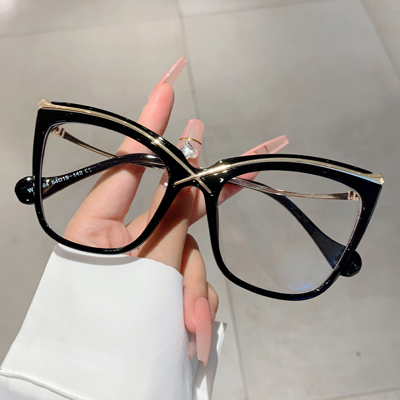 Women'S Fashion Glasses Non Prescription - KAMMPT surdimensionné lunettes œil de chat