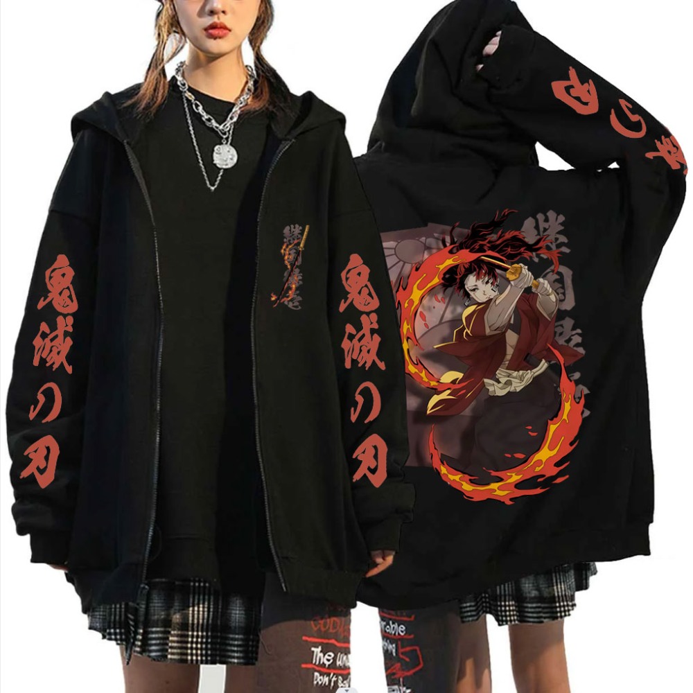 Women'S Fashion Zip Hoodie - Nouveau Demon Slayer Tsugikuni Yoriichi Merch