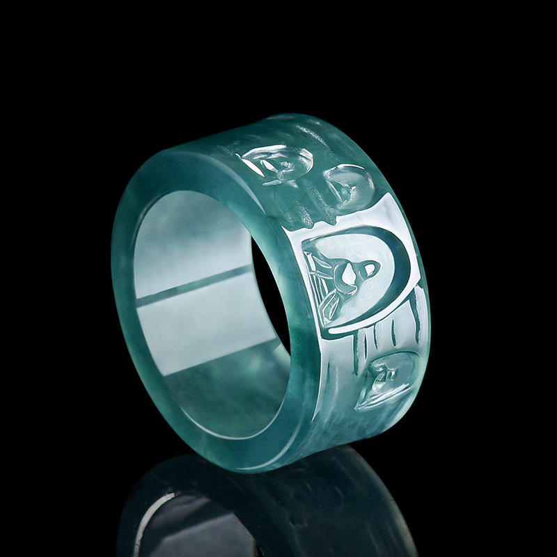 Women Fashion Designers - Bague Bouddha en Jadeite Naturelle de