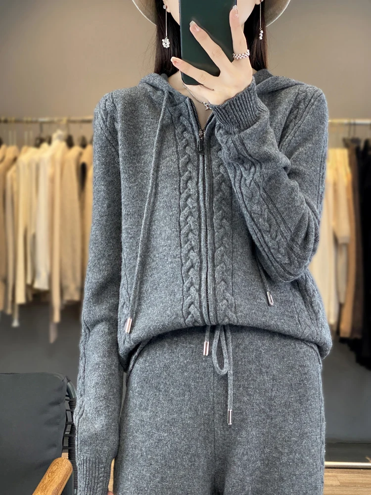 Women'S Fashion Zip Hoodie - Ensemble 2 pièces pour femme en
