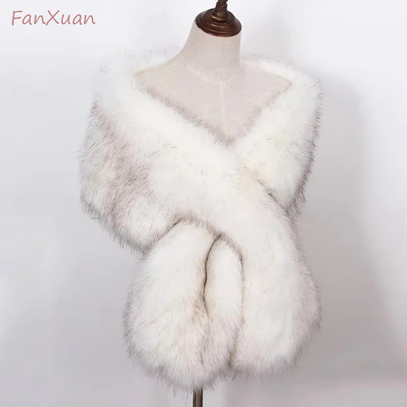 Women'S Fashion Poncho - Fausse fourrure de renard pour femmes,