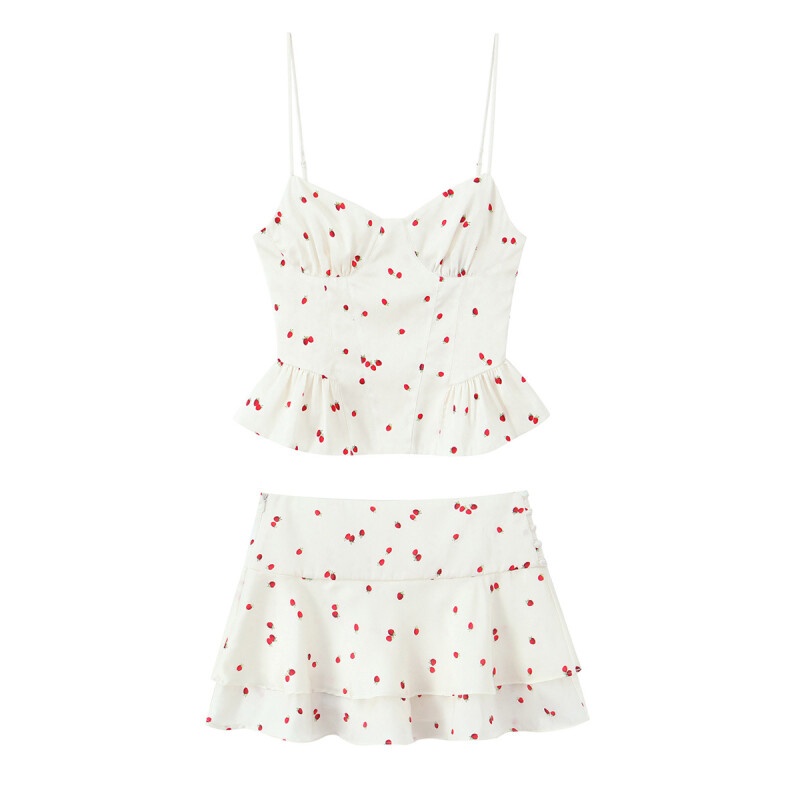 V Neck Cami Top - Ensemble deux pièces décontracté et mignon