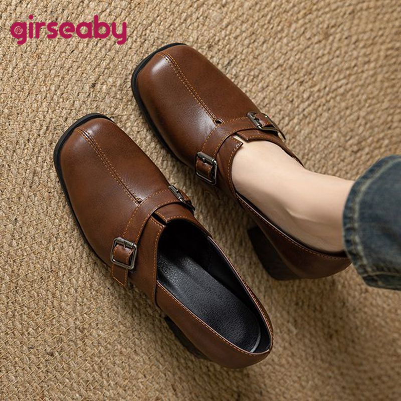 Women Fashion Designers - Girseaby Vintage femmes pompes bout carré