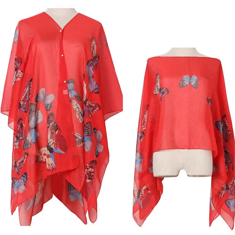 Châle de protection solaire po - Wrap Blouse Chiffon avis et prix