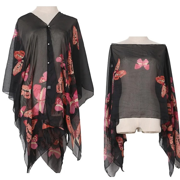 Châle de protection solaire po - Wrap Blouse Chiffon avis et prix