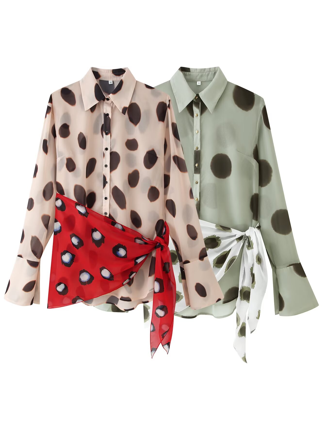 Chemisier long à manches longu - Wrap Blouse Chiffon avis et prix