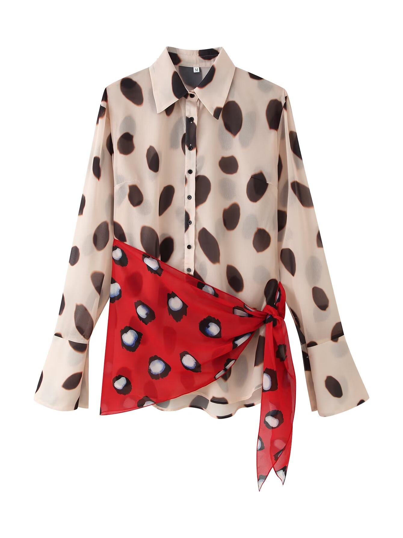 Chemisier long à manches longu - Wrap Blouse Chiffon avis et prix