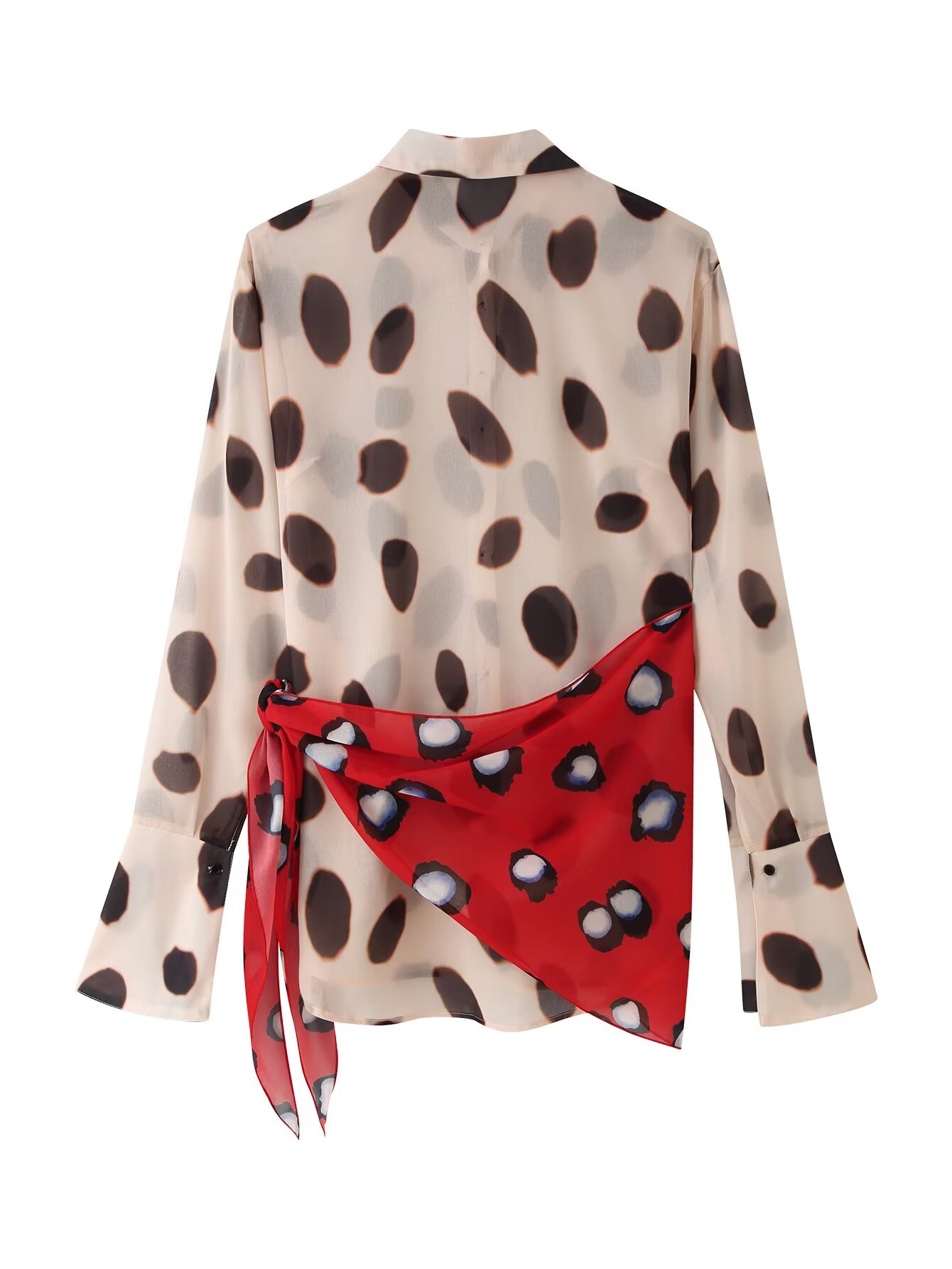 Chemisier long à manches longu - Wrap Blouse Chiffon avis et prix