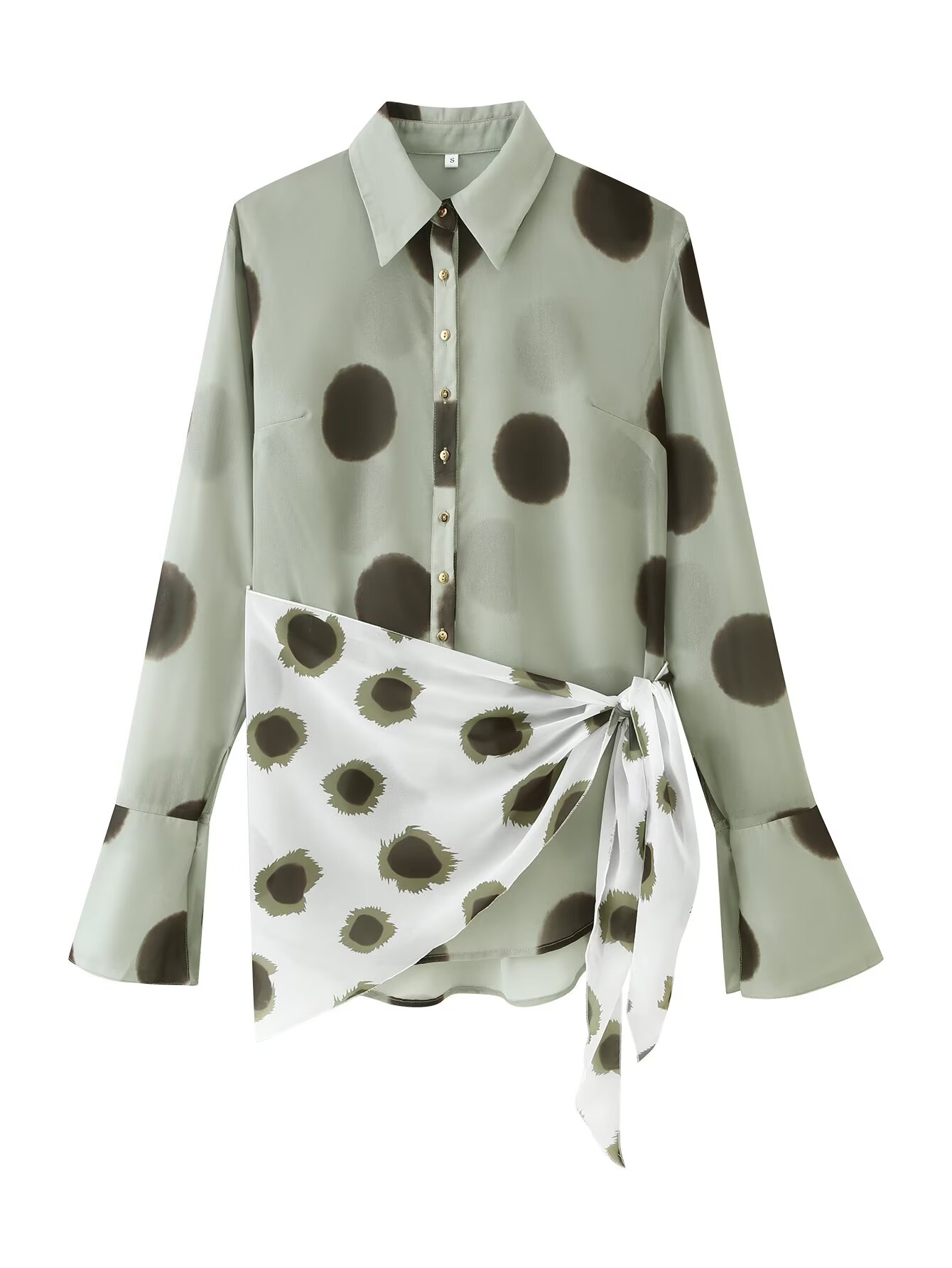Chemisier long à manches longu - Wrap Blouse Chiffon avis et prix