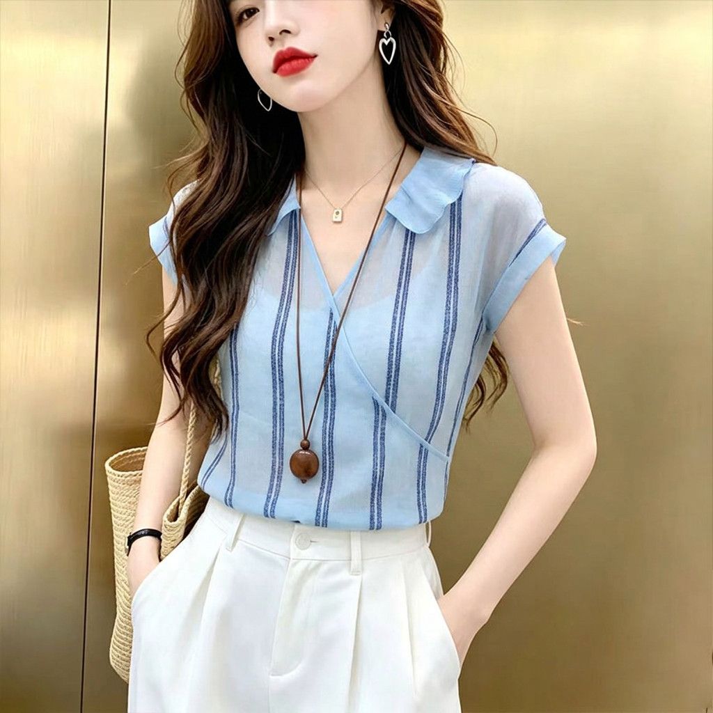 Chemisier élégant d'été pour f - Wrap Blouse Chiffon avis et prix