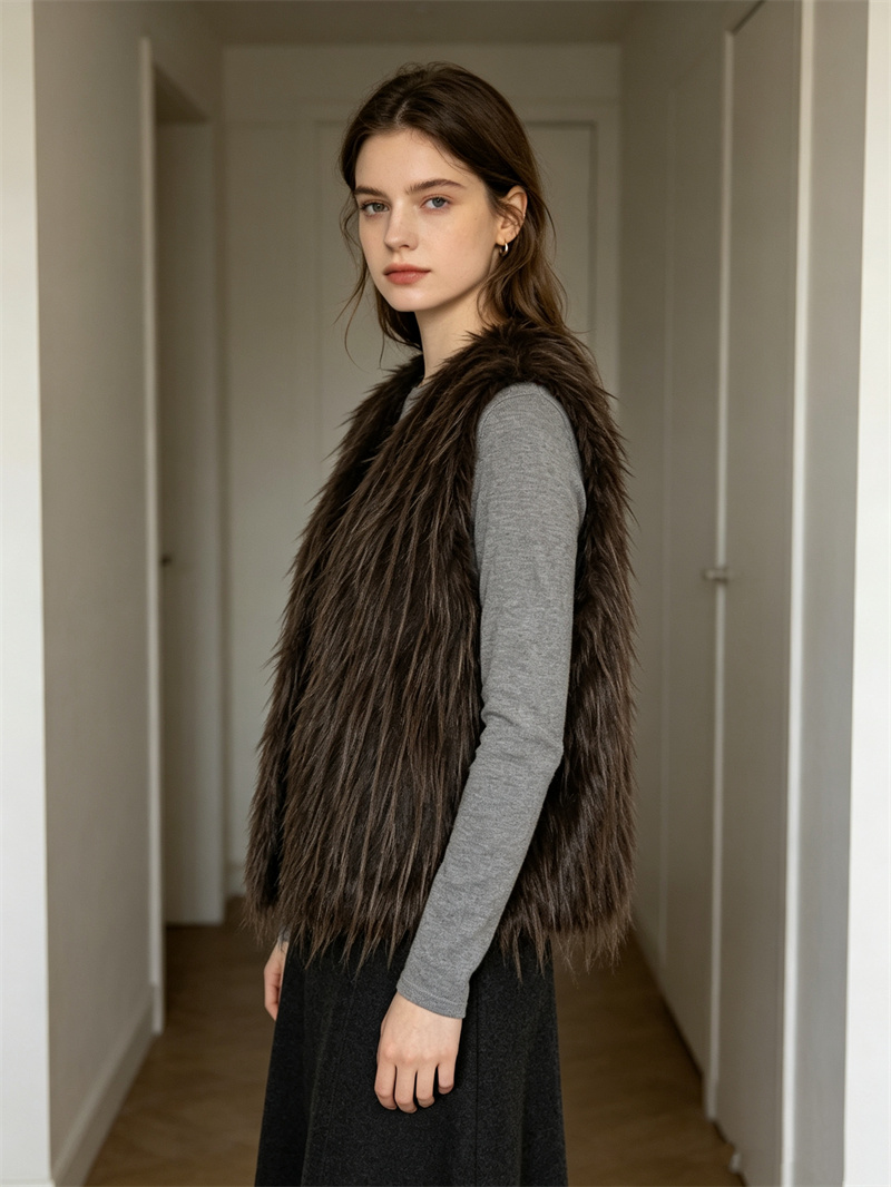 Gilet court en fausse fourrure - Women'S Fashion Gilet avis et prix