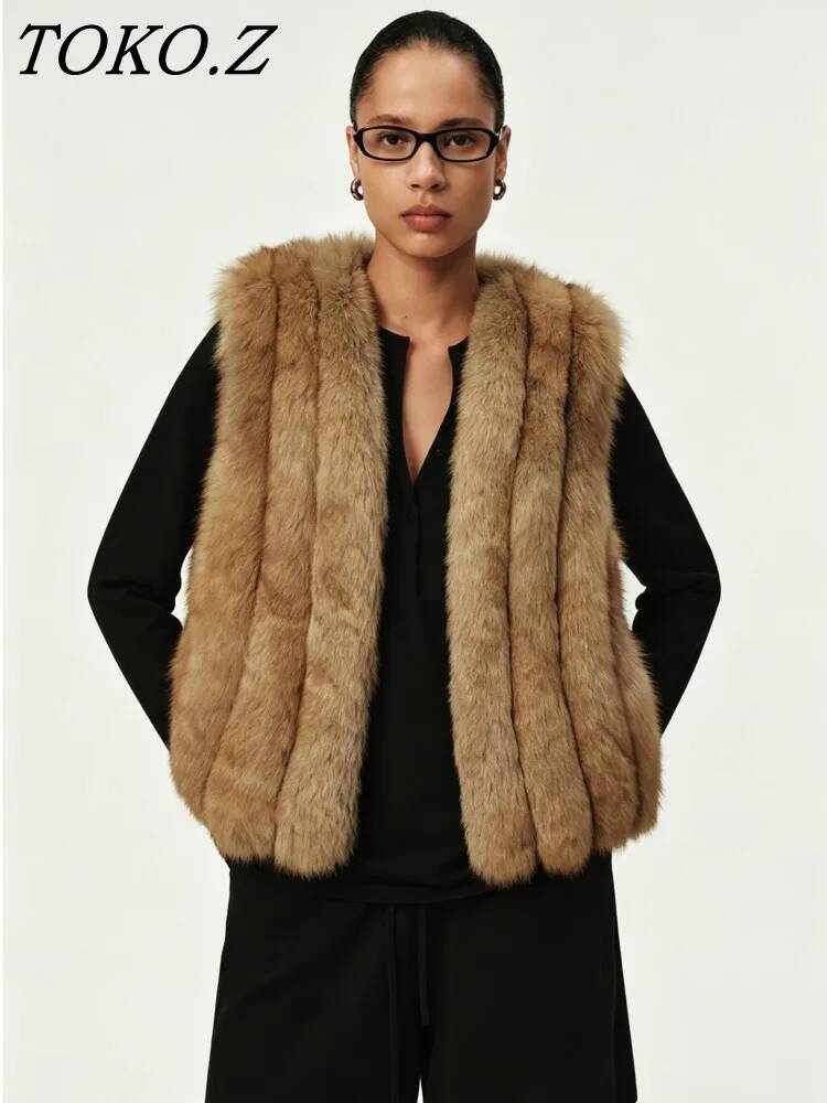 TOKO Gilet en fausse fourrure  - Women'S Fashion Gilet avis et prix
