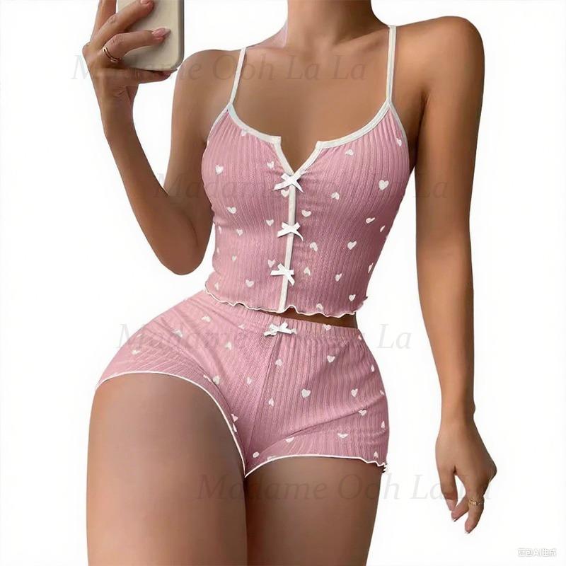 Ensemble de pyjama sexy à impr - V Neck Cami Top avis et prix