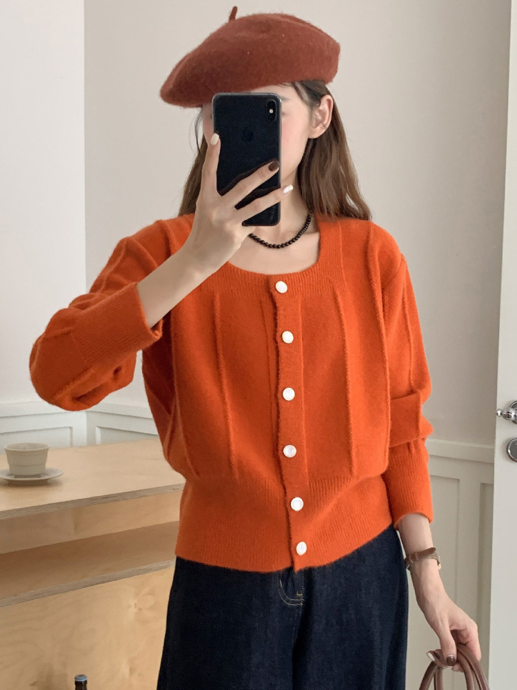 Cardigan en maille à col carré - Women'S Fashion Gilet avis et prix