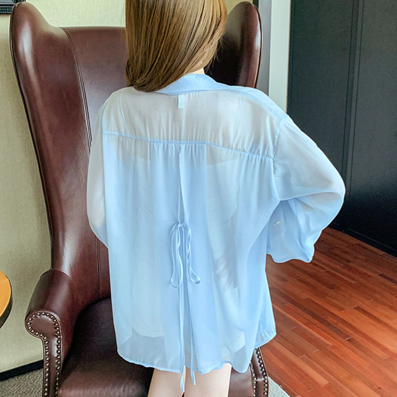 Chemisier ample à col boutonné - Wrap Blouse Chiffon avis et prix