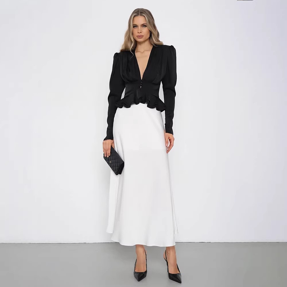 Chemisier Femme Col V Manches  - Wrap Blouse Chiffon avis et prix