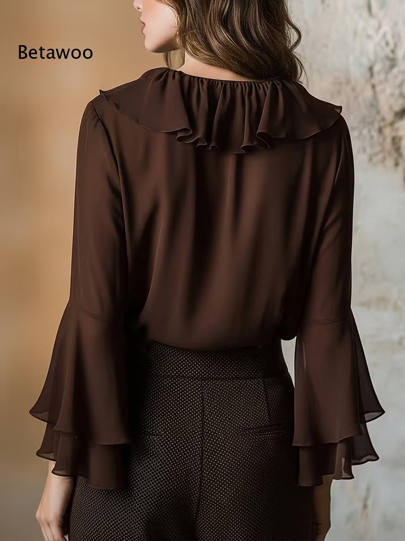 Chemisier élégant en mousselin - Wrap Blouse Chiffon avis et prix