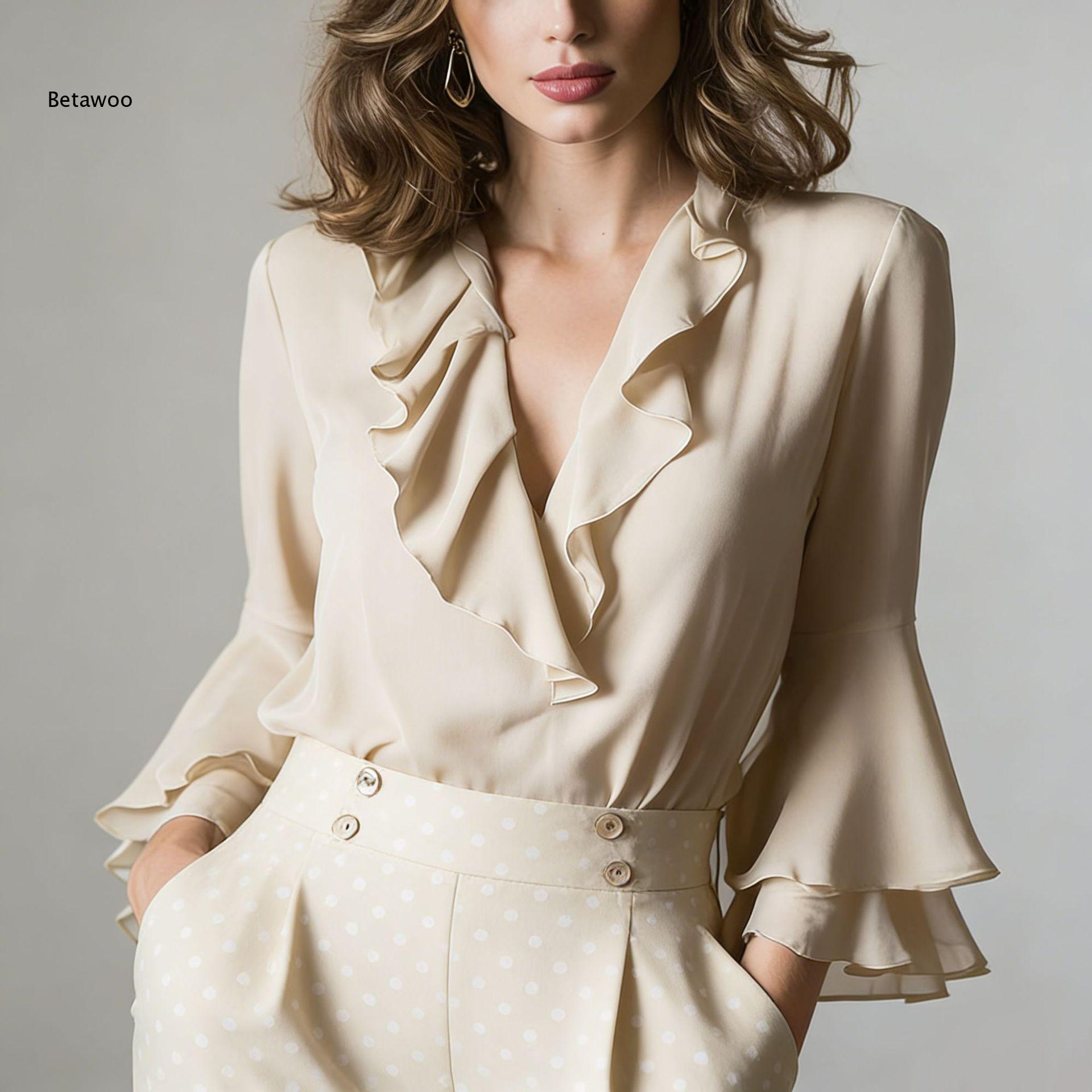 Chemisier élégant en mousselin - Wrap Blouse Chiffon avis et prix